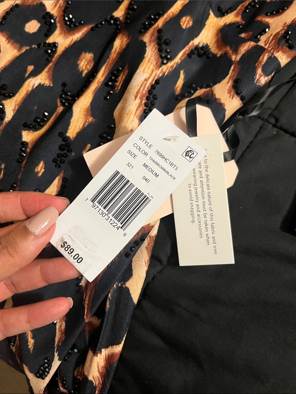Animal Print Stones Sweetheart Neck Bodycon Dress - Picture 10 of 10